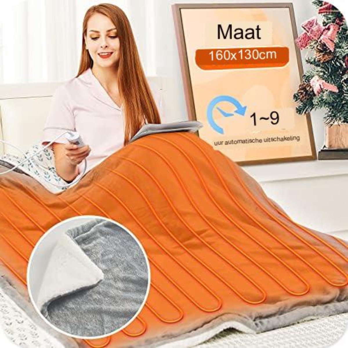 COUVERTURE ÉLECTRIQUE EN LAINE POUR LIT SIMPLE MATELAS CHAUFFANT 60W