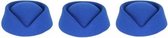 3x Blauw stewardess hoedjes voor dames - Verkleedhoeden/Carnavalshoeden verkleed accessoire