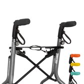 Poignées ergonomiques / anatomiques rétractables MyRollerSleeve pour déambulateur ou fauteuil roulant. Prévient les mains douloureuses avec coussin de gel. Personnalisable : proxénète marcheur. Zwart 21x6,5x9cm