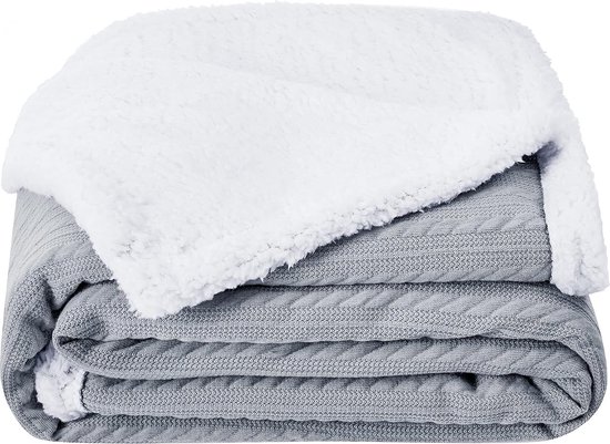 Gracelife Coperta In Pile Sherpa Doppia Faccia - Beige A Scacchi, 152x203 Cm, Morbida E Calda
