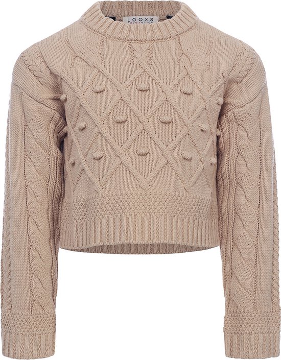 LOOXS 10sixteen 2331-5321-043 Meisjes Sweater/Vest - Maat 176 - Beige van 60% Nylon 40% acryl