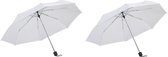 2x Mini parapluie pliable blanc 96 cm - Petit parapluie économique - Protection contre la pluie 2 pcs
