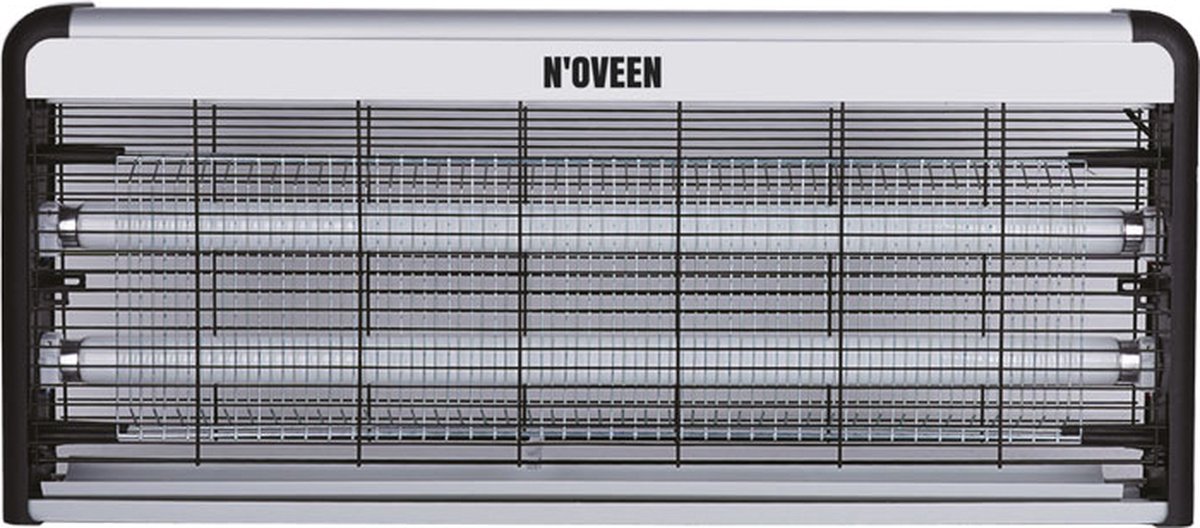 NOVEEN IKN240 - Economische Insectenlamp - Veilig, Gemakkelijk en Effectief voor Binnenshuis - Zilver / Zwart