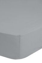 Cheqo® Jersey Hoeslaken - 200x220cm - 100% Jersey Katoen - Tot 25cm Matrasdikte - Zilver Lichtgrijs