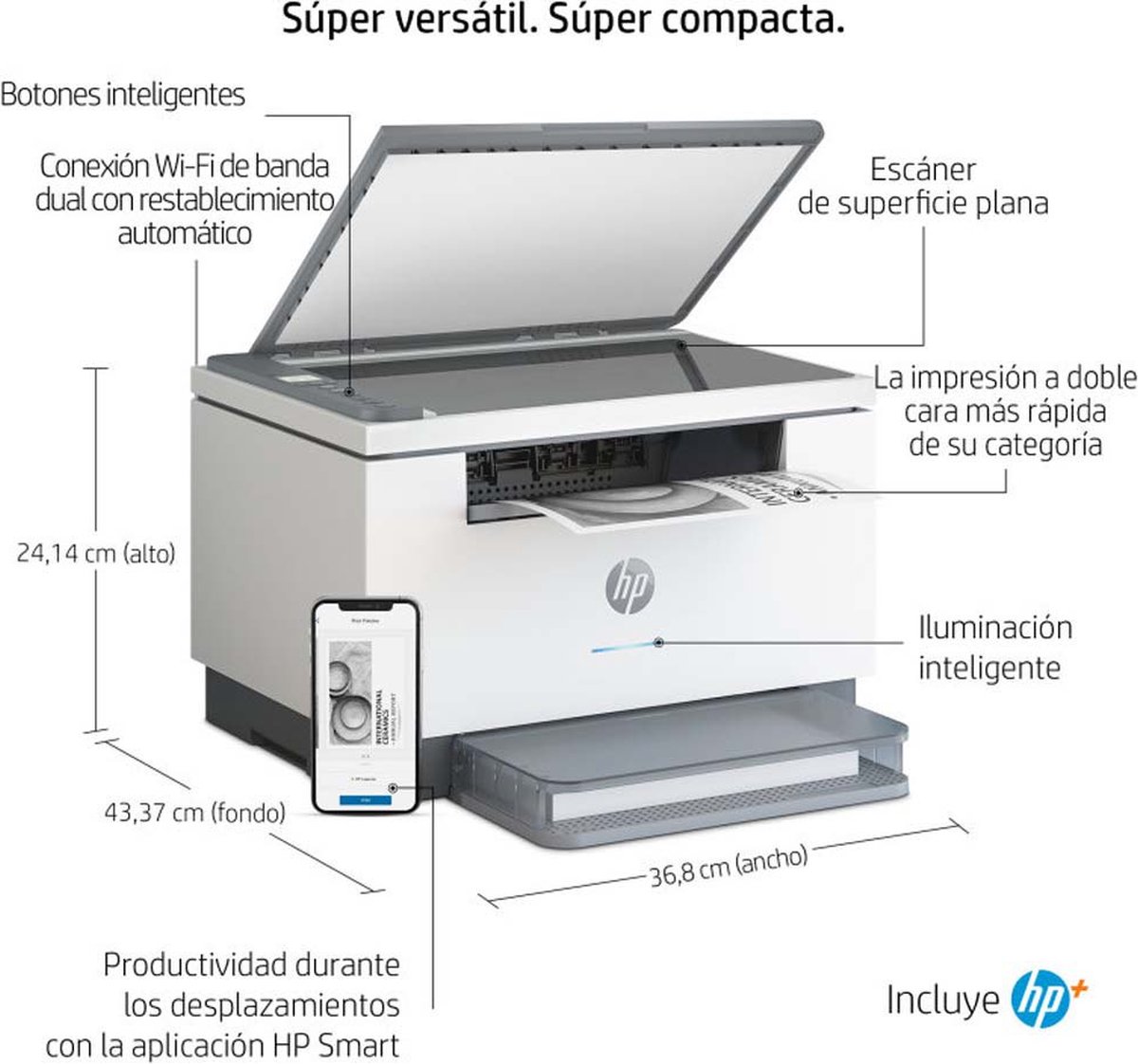 HP LaserJet M234dwe - All-In-One Printer - Zwart-Wit thumbnail 2