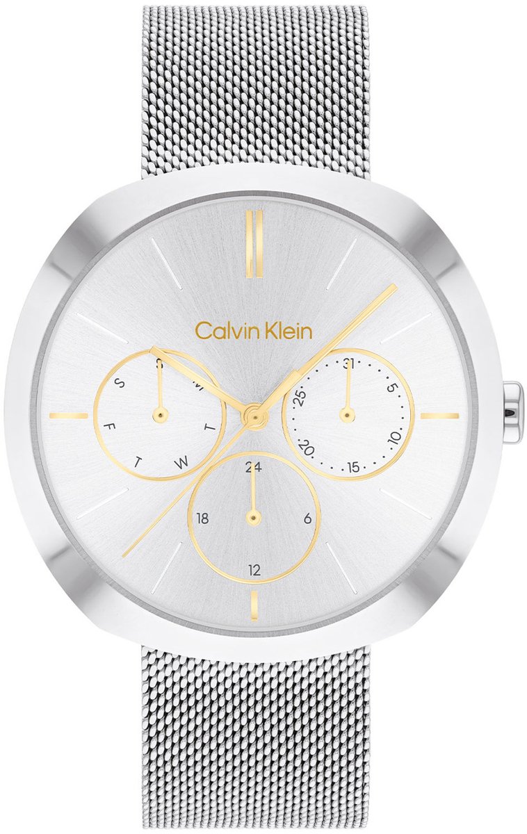 Calvin Klein CK25200338 Shape Dames Horloge - Mineraalglas - Staal - Zilver - 38 mm breed - Quartz - Druksluiting - 3 ATM (spatwater)