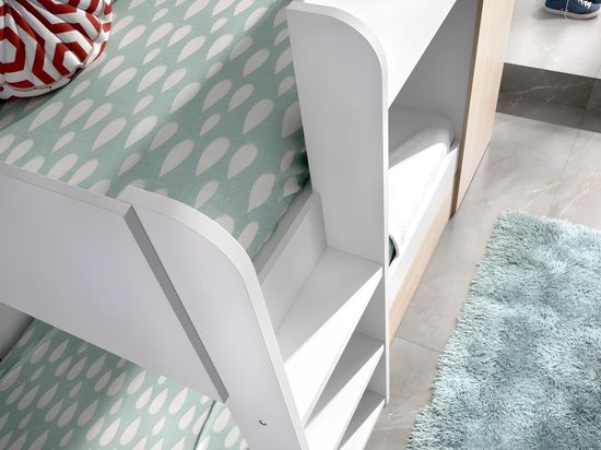 Vente-unique Stapelbed hout natuurlijk licht 90 x 190 cm