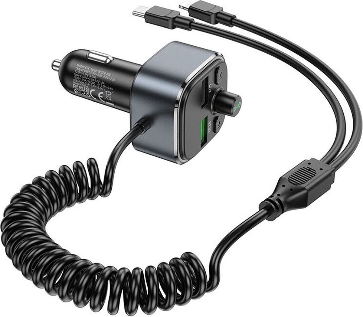 Hoco Bluetooth 5.0 Transmetteur de Musique et chargeur de voiture USB-C PD  et QC 3.0 | bol