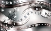 Fotobehang - Vlies Behang - Luxe Zilveren Diamanten Versieringen - 312 x 219 cm