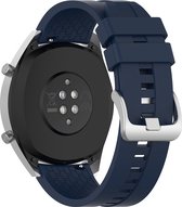 Strap-it Smartwatch bandje 20mm - siliconen stripe horlogeband geschikt voor Samsung Galaxy Watch 6 / 6 Classic / Watch 5 / 5 Pro / Watch 4 / 4 Classic / Watch 3 41mm / Watch 1 42mm / Watch Active / Active2 40 & 44mm / Gear Sport - donkerblauw