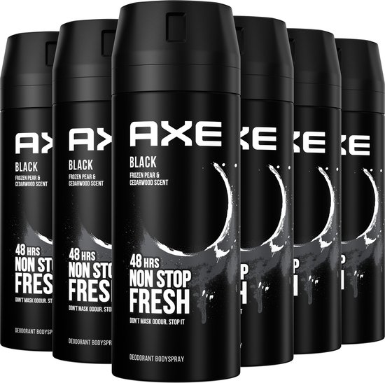 AXE Black Deodorant Bodyspray - 6 x 150 ml - Voordeelverpakking - Axe