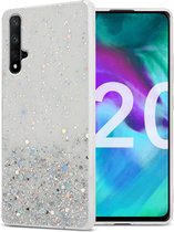 Cadorabo Hoesje geschikt voor Honor 20 / 20S / Huawei NOVA 5T in Transparant met Glitter - Beschermhoes van flexibel TPU silicone met fonkelende glitters Case Cover Etui