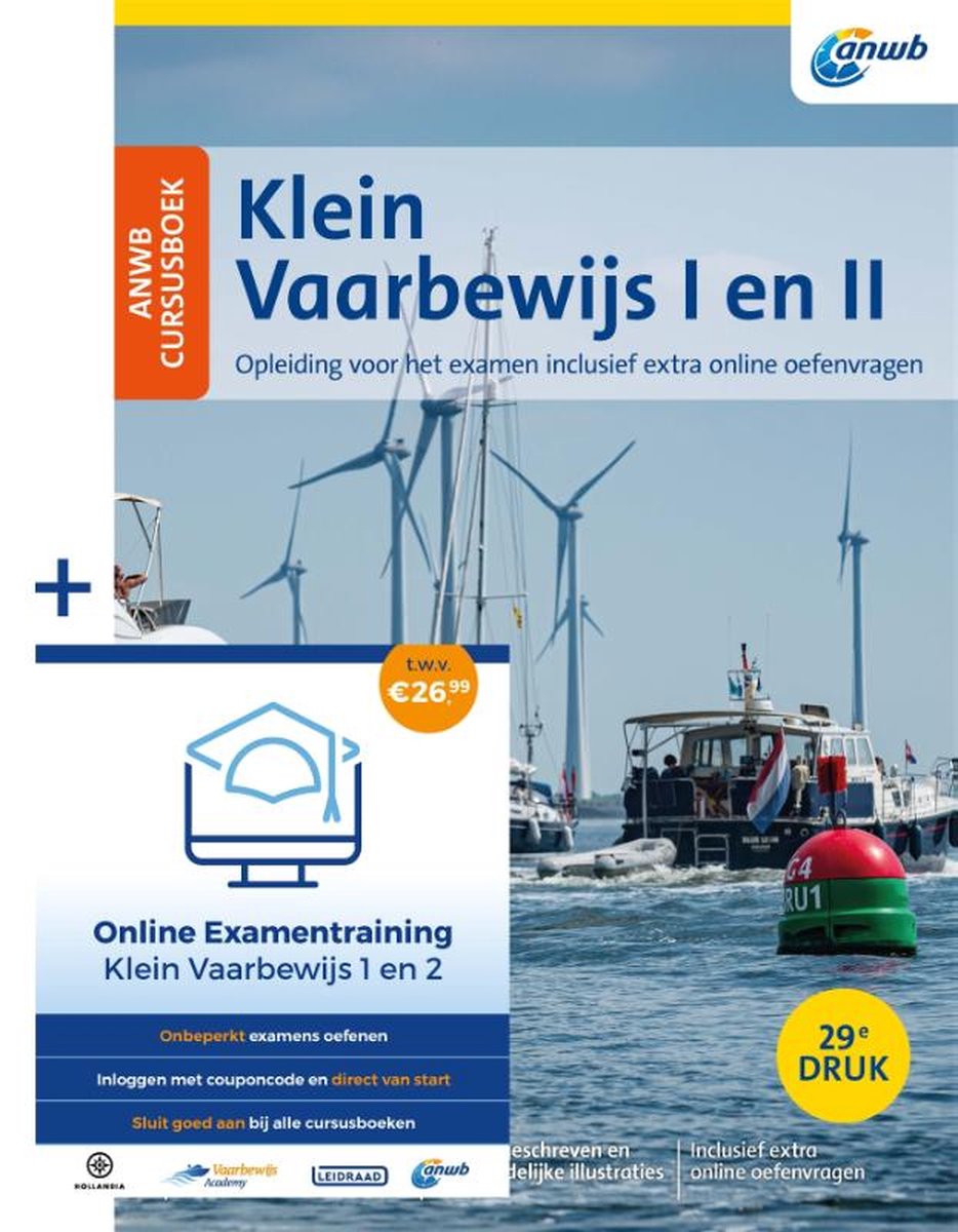 ANWB - Cursusboek Klein Vaarbewijs I en II + Online Examentraining - Eelco Piena