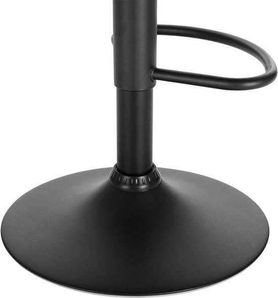 Tabourets de bar en velours Geral - Réglable en hauteur - Avec dossier - Set de 2 - Zwart - Chaises de bar ergonomiques - Cuisine et bar - Hauteur d'assise 59-81cm