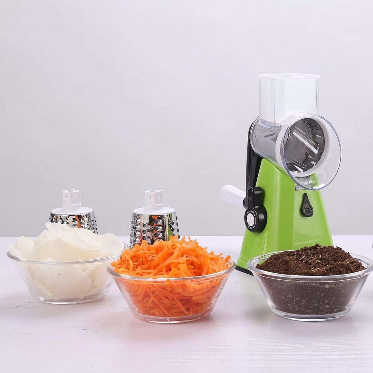 Râpe à Légumes Multifonction Détachable - 5 Lames Incluses (Tranche, Râpe Fine/Grossière...) - Pour Préparation Aliments Bébé, Salades