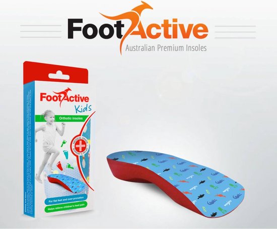 Semelles intérieures FootActive Kids - Semelles The Heel Spur - Pour Enfants - Supports d'arche de soutien - Remède aux plaintes liées au pied - XS 29 - 31