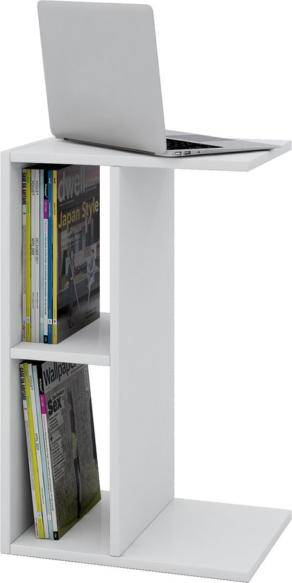 Table basse multifonctionnelle pour ordinateur portable Table basse Nachto (blanc)