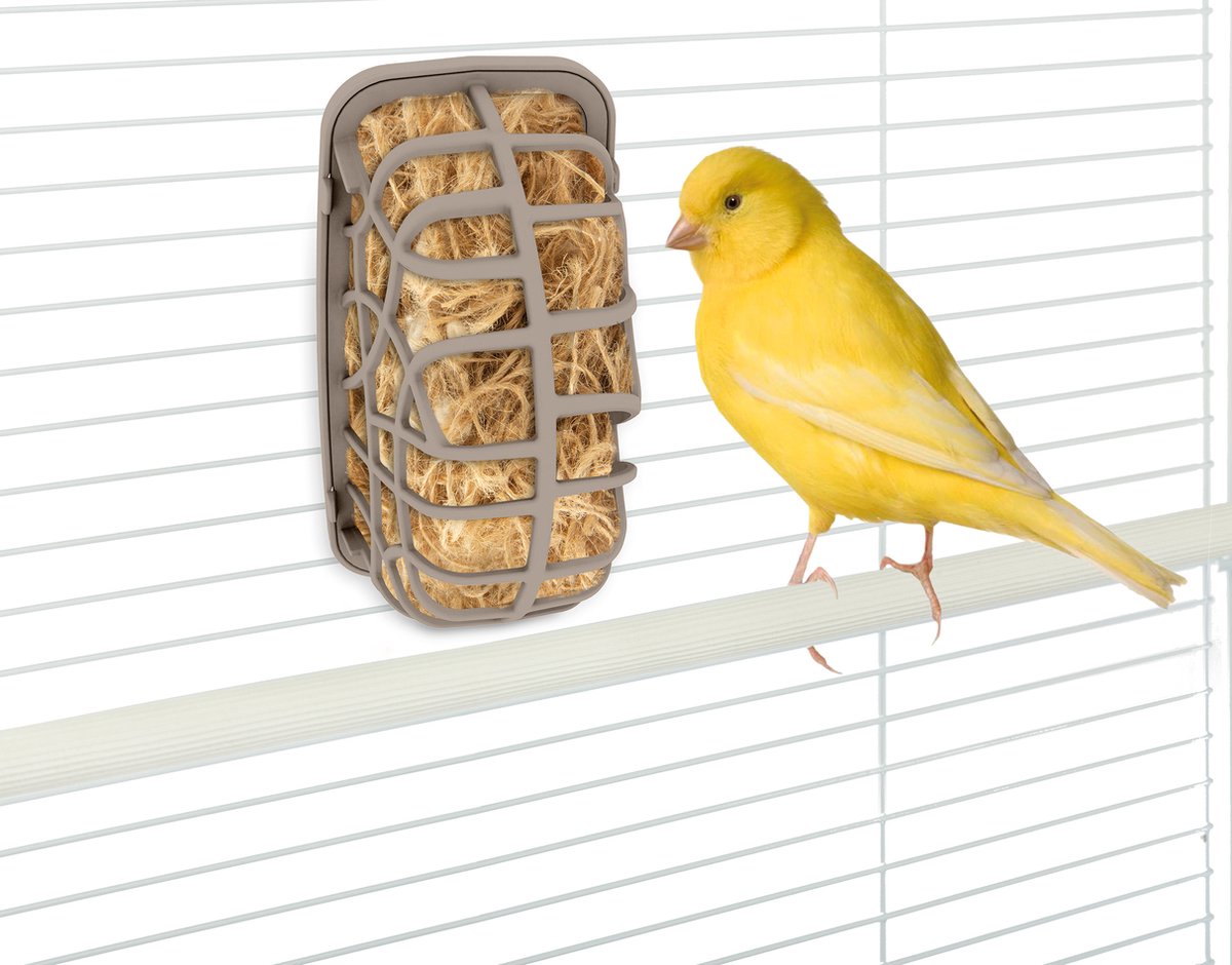 Nestmateriaal vogels in kunststof houder 7,5 cm – zacht nestmateriaal voor kanaries, tropische en Europese vinken - Afbeelding 3