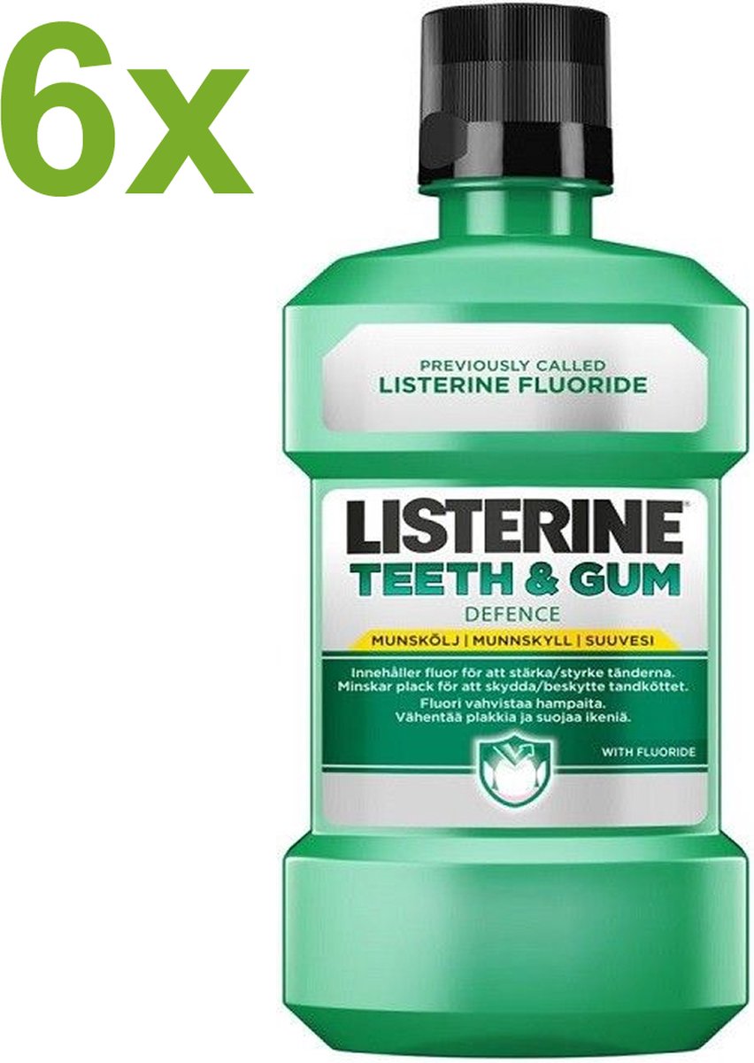 Goedkoopste Listerine - Teeth & Gum Defence - Freshmint - Mondspoeling/Mondwater - 6x 250ml - Voordeelverpakking