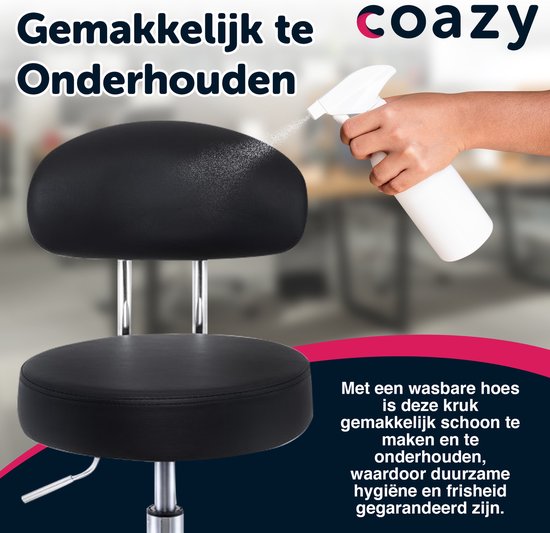 Tabouret Bureau Ergonomique HOMCOM - Assise Pivotante 360°, Hauteur Réglable 68,5-83,5cm, Sans Dos