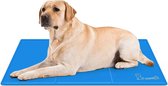pecute Koelmat voor honden en katten (120 x 75 cm), koelmat voor hond en kat, met niet-giftige gel, zelfkoelende kussens, koele hondendeken, koude gel pad voor katten en honden, blauw, XL