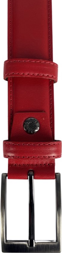 Arrigo Riem en cuir ou en cuir pour femmes Riem hommes - 3,5 cm de large ceinture rouge unisexe pantalon 90 cm