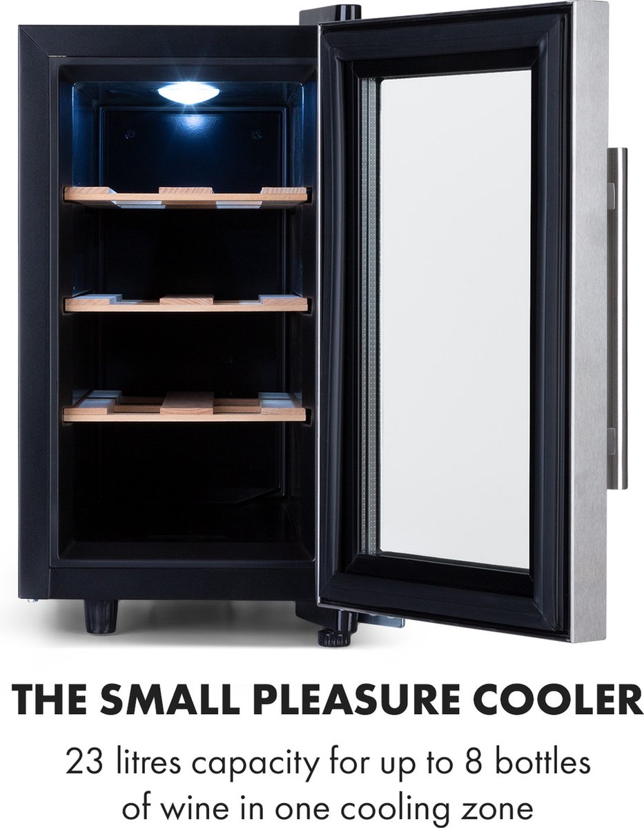 Klarstein Reserva 8 Uno - Wijnkoelkast - 23 Liter /8 Flessen - afbeelding 3