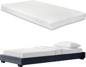 Modern Bedframe Juniper - Stof - Met matras - 90x200 - Donkergrijs - Klassiek design