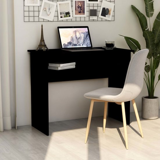 The Living Store Desk - Bureau moderne et élégant - 90x50x74 cm - Bois fini  de haute... | bol