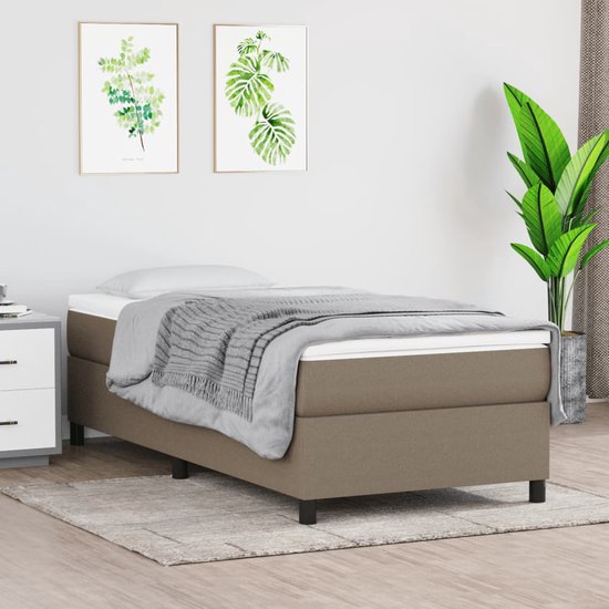 The Living Store Boxspringbed - Comfort - Bedframe - 203 x 90 x 35 cm - Taupe