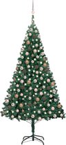 vidaXL - Kunstkerstboom - met - verlichting - en - kerstballen - 240 - cm - groen