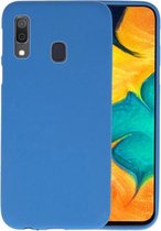 Bestcases Color Telefoonhoesje - Backcover Hoesje - Siliconen Case Back Cover voor Samsung Galaxy A30 - Navy