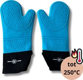 Keukenvriend.nl - bleu - Gants de four - Protection jusqu'à 250 °C - Gants de four en Siliconen - Gants de four 2 pièces
