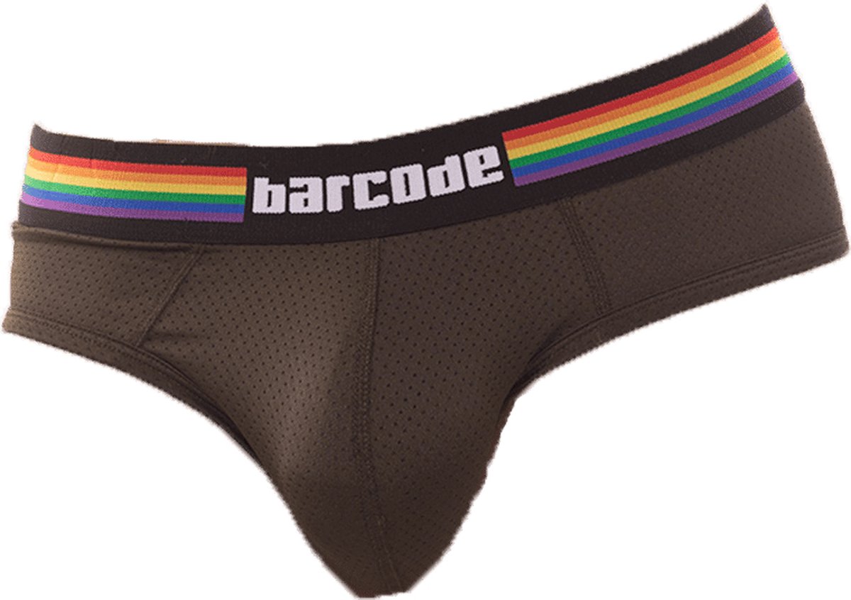 Barcode Berlin Pride Brief Olive - MAAT S - Heren Ondergoed - Slip voor Man - Mannen Slip