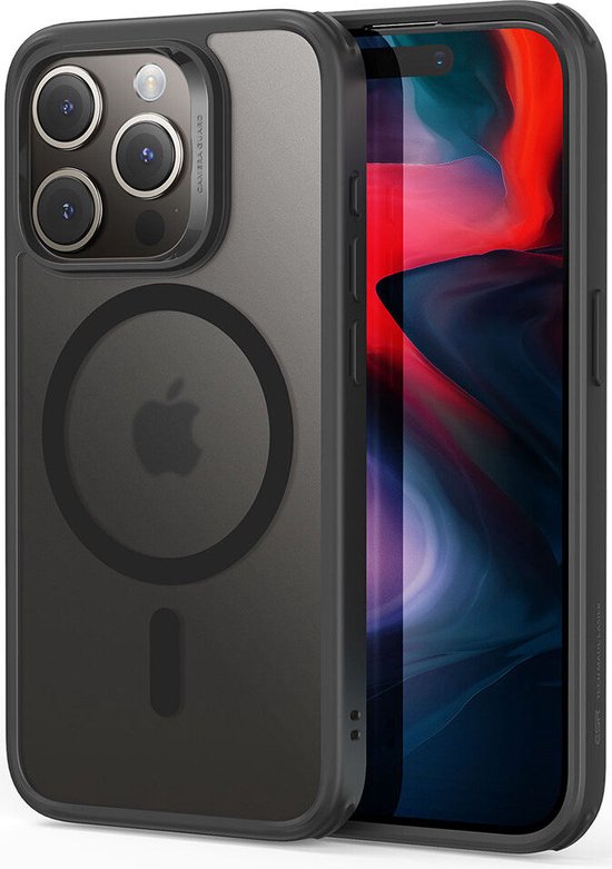 Étui HaloLock hybride Classic ESR adapté à Apple iPhone 15 Pro Max | Compatible avec MagSafe et HaloLock | Couverture arrière avec aimant | Noir