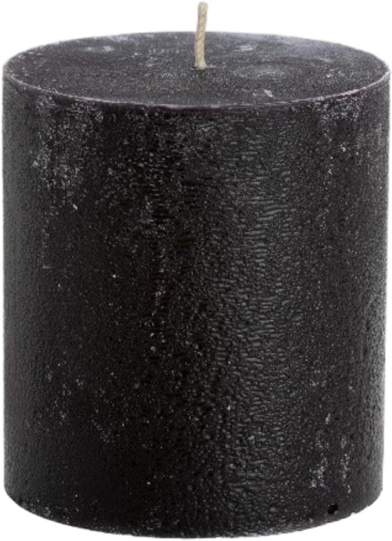 Rustik Lys - Rustieke stompkaars 'Cylinder' (Black, Ø 10cm, 70 branduren)