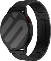 Strap-it Smartwatch bandje 22mm - Titanium grain band met platte sluiting geschikt voor Samsung Galaxy Watch 1 46mm / Watch 3 45mm / Gear S3 Classic & Frontier - Huawei Watch GT 1/2/3 46mm / GT 2 Pro - Amazfit GTR 2/3/4 - Fossil Gen 5 - zwart