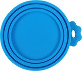 Blik deksel - Duurzaam - Siliconen - Herbruikbaar - Conserveren - Diameter 7,5 cm - Blauw