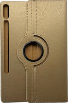 Coque Samsung Galaxy Tab S9 Plus - Rotative - Coque 12,4 pouces - Housse Samsung Tab S9 Hardcover Bookcase Avec Découpe S Pen - Or