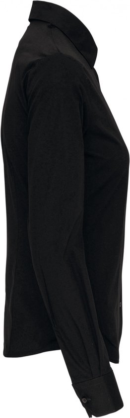 Blouse Femme XXL Kariban Manches longues Noir 97% Katoen, 3% Élasthanne