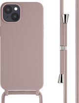 iMoshion Hoesje Geschikt voor iPhone 15 Plus Hoesje Met Koord - iMoshion Siliconen hoesje met koord - roze