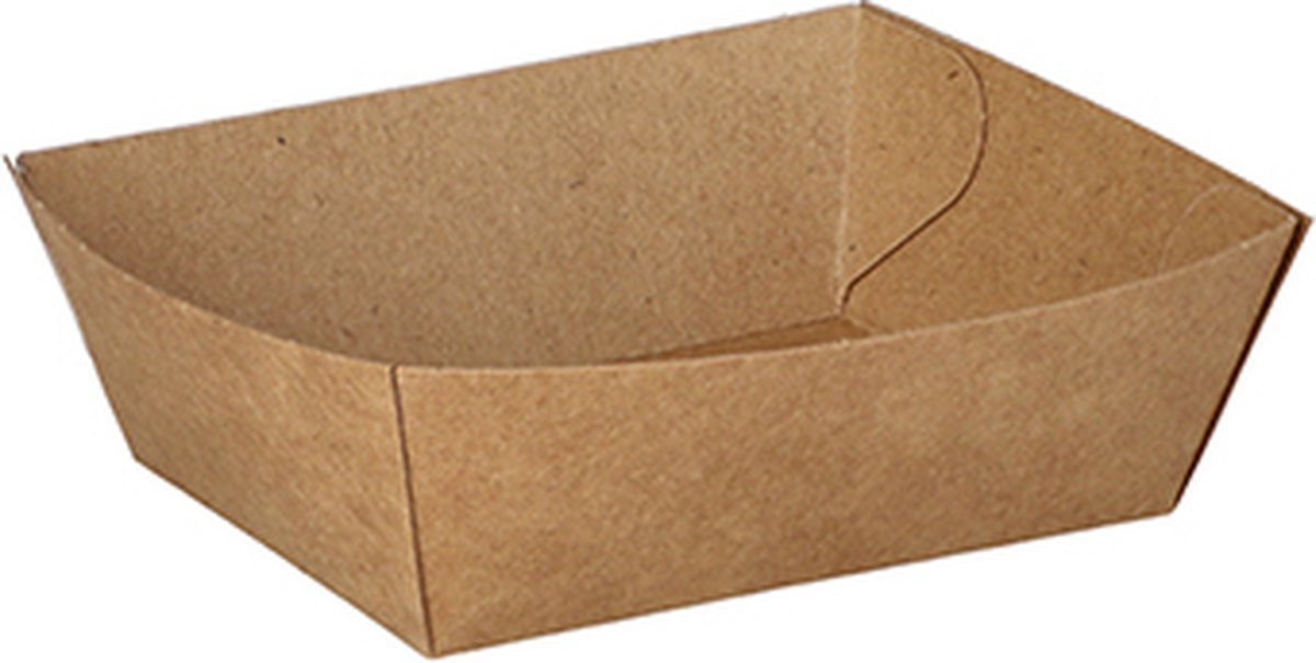 PAPSTAR Snackbakje, karton "pure" 3,5 cm x 7 cm x 9 cm bruin - 500 Stuks (10x50)