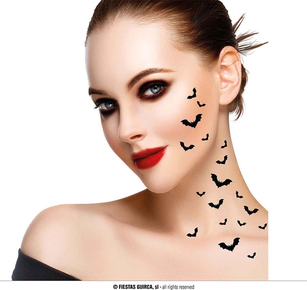 Fiestas Guirca - Gezicht tattoo vleermuizen (2 sheets)