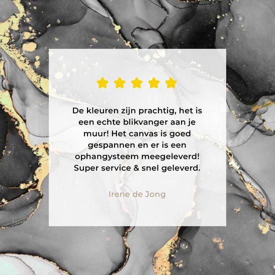 Toile Peinture Marbre - Zwart - Or - Grijs - 120x80 cm - Décoration murale
