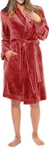 HL-tricot dames badjas fleece - Roze - XL
