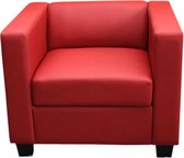 Lille lounge stoel ~ kunstleer, rood