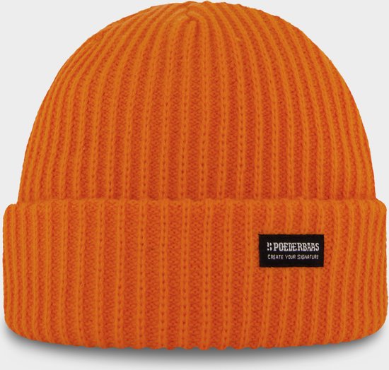 Poederbaas Heren Muts Royal Rib Beanie Orange