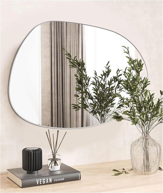 Miroir de salle de bain, miroir rond, miroir irrégulier, verre sans cadre,  miroir... | bol.com