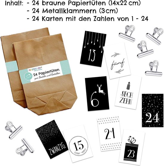 Calendrier de l'avent personnalisé Kit DIY de 24 pochettes à remplir