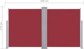 The Living Store Tuinscherm - Rode Stof en Grijs Stalen Frame - 170 x 0-600 cm - Uv- en Waterbestendig
